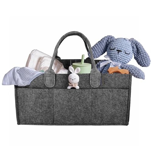 IDEA HOME Filz-Organizer Kangoo, Taschenorganizer, Handtasche, Filztasche, Filztasche mit Fächern, Universaler Handtaschen-Organizer, Baby Windel Organizer Tragbar, Grau