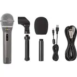 Samson Q2U Aufnahme- und Podcasting-Paket - Dynamisches USB / XLR-Mikrofon mit Zubehör, grau