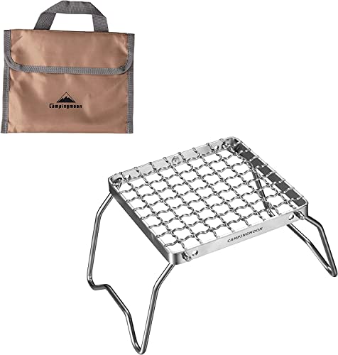Campingmoon Klappgrill Edelstahl Tragbarer Grillrost Outdoor Camping Feuergrill Grillgitter Für Picknicks, Hinterhöfe