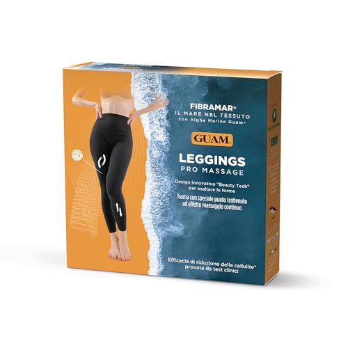 Guam, Fibramar Leggings Pro Massage, Leggings mit Meeresalgen, mit massierendem Muster, gegen Cellulite und schlankend, Made in Italy, Größe XS/S (40-42)