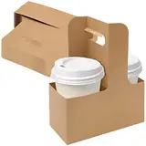 Becherträger Pappe Kaffee Getränkehalter Getränketräger 25 Stück Kraftpapier 2 Tassen für Lebensmittel, zum Herausnehmen, Bar, Restaurant, Café, Zubehör, passend für die meisten Getränkebecher