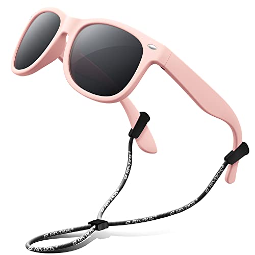 RIVBOS Kinder polarisierte Sonnenbrille mit Riemen Brillengläser Schattierungen für Jungen Mädchen und Kinder RBK004