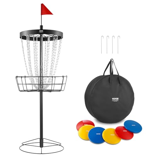 VEVOR GL8003 Discgolf-Korb, Schwarz, 24 Cha