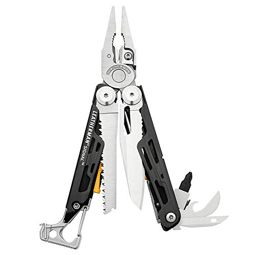 LEATHERMAN - Signal, Multi-Tool für den Outdoor-Einsatz, mit Feuerstein, Klingenschärfer und Signalpfeife, mit Nylon Holster