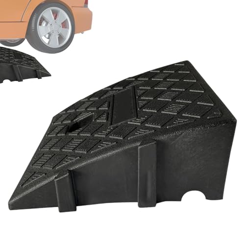 Bordsteinrampe Gummi LxBxH: 25x27x7cm Schwarz/gelb (Rampe Gummikeil Rollstuhlrampe Auffahrrampe Auffahrkeil Auffahrhilfe Türschwellenrampe, Autorampe)