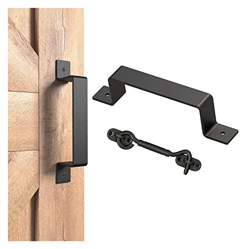 Scheunentor-Hardware-Kit Schiebe Scheune ziehen Türgriff Heavy Duty Gartentor Garage mit Latch Lock Eingangstür Zuggriff Home Hardware Tür Robust und robust