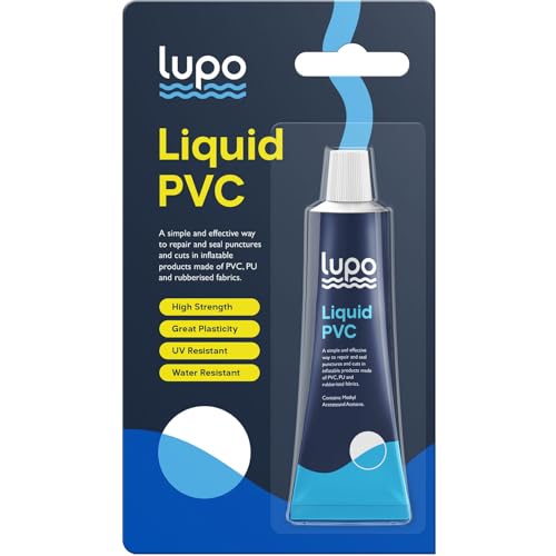 Lupo Flüssiges Hochleistungs-Vinyl-Reparaturpflaster | Vinyl Repair Adhesive Sealant | Für aufblasbare Kajaks, Kanus, Boote, Luftmatratzen, Zelte, Schwimmbäder und Whirlpools (30ml)