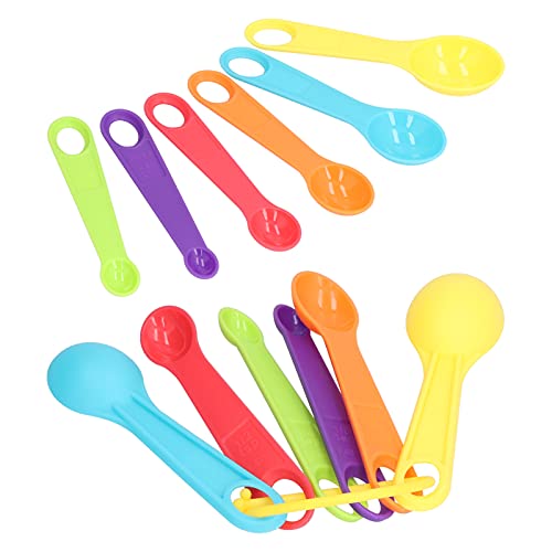 Buntes Messlöffel Plastikmessbecher und Löffel mit schuppen sicherer bequemer Küchenbäckerei