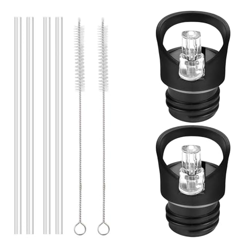 FSWWSF Ersatzdeckel Strohdeckel 2 Stück Standard Mund Wasserflasche Deckel Trinkflasche Straw Lid Trinkhalmdeckel Wasserflaschenzubehör für Standard-Mund Flaschen oder Mund 1.91/1.94in