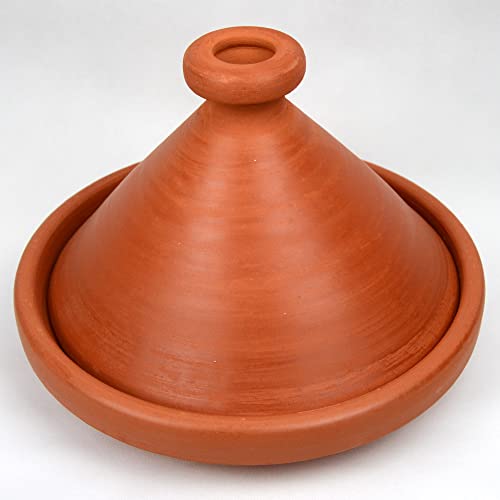 Marokkanische Tajine zum Kochen, original aus marokko, für 4-5 Person, Ø 30 cm, handgetöpfert Marrakesch, frei von Schadstoffe, unglasiert, Tagine Tajin, natur Handmade Terracotta