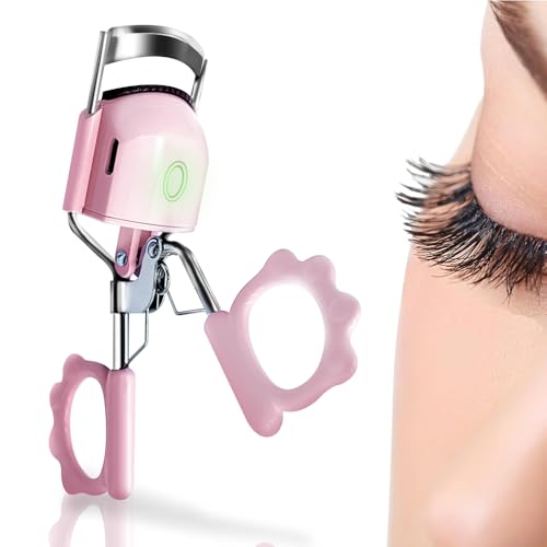 Pinkiou Beheizte Wimpernzange Elektrisch, Wimpernzange Beheizbar, mit einstellbarer Temperatur, Wimpernformer Elektrische mit USB,Wimpern 5s-10s Schnellheizung Lang Anhaltende Haltbarkeit