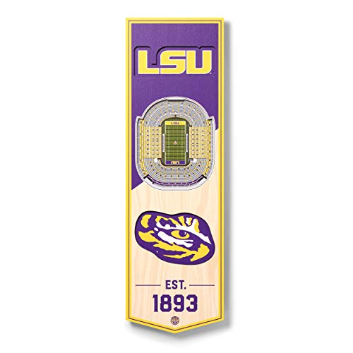 YouTheFan NCAA LSU Tigers 3D-Stadion-Banner – 15,2 x 48,2 cm