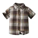 Kariertes Hemd Jungen 98 Baumwolle Trachtenhemd Braun Kinder Sommerhemd Baby Kurzarm Revers Button Down Hemdjacke Bügelfreie Kurzarmhemden Kleinkind Holzfällerhemd Boy Freizeithemd Mit Brusttasche