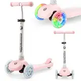 HyperMotion TRINGO Kinder Dreirad Scooter mit LED-Rädern, Verstellbarer Lenker 55-70 cm - Kinderroller ab 5-Jahre, Balance Scooter für Kinder 3-8 Jahre, Max. 50 kg