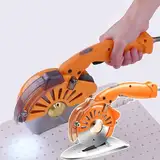 QIeAny Stoff-Kreismesserschneider, Elektrischer Rotationsstoffschneider, Automatische Schärfvorrichtung, Schnittstärke: 28/33/40 Mm, Geeignet Für Faserbaumwolle, Baumwolltuch, Seide,110
