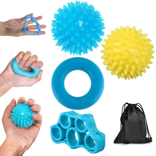 Handtrainer Fingertrainer, 4 Stück Fingertrainer Handtrainer Ball, Igelball Weich Knetball,Stressball,Knetball für Hände Therapie, Arthrose Training,Griffstärkung,Lindert Stress,Angstlinderung