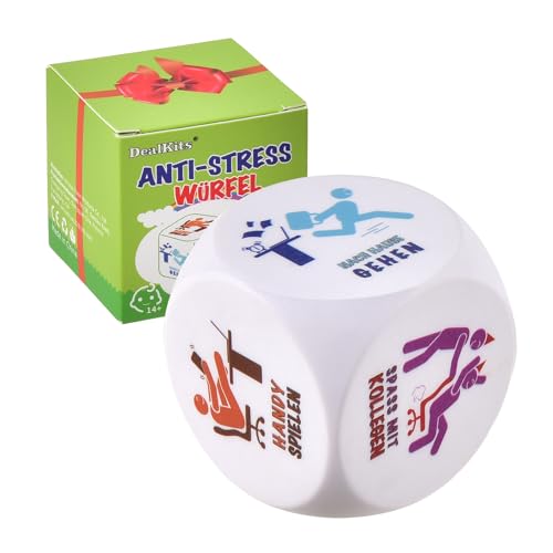 DealKits Büro Anti-Stress Würfel, Bunte Stresswürfel zum Stressabbau mit 6 Lustigen Aktionen, Witziges Anti-Stress Spielzeug Abschiedsgeschenk Kollegen Geschenk Mit Geschenkbox Für Mitarbeiter