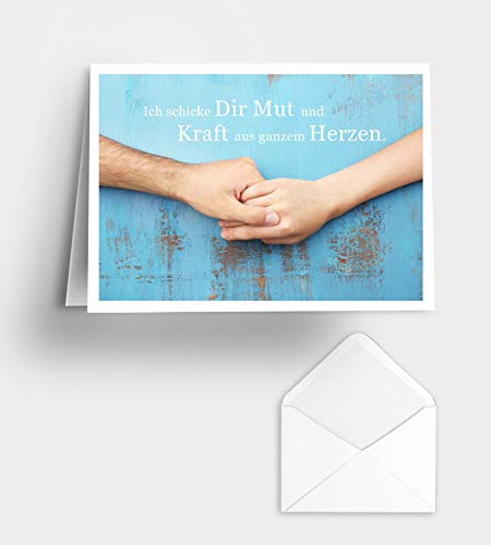 proonco Mutmacher-Grußkarte | ICH schicke DIR Mut und Kraft aus ganzem Herzen | mit Briefumschlag | Insbesondere für Krebspatienten entwickelt