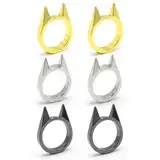 Regerly Katzenohren Ring Zinklegierung, 6 Stück Niedliche Katzenringe Set Kreativer Self Defense Ring Selbstverteidigung Katzenringe Freundschaftsringe Dekoration Legal Ring Unisex Universalgröße (6)