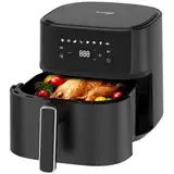 Iceagle Heißluftfritteuse 6,5L Airfryer XL - 1700W Friteuse Heissluft Fritteusen ohne Öl | Heissluftfriteuse Air Fryers mit 8 Programmen, Digitalem LED-Touchscreen, Timer, Schwarz