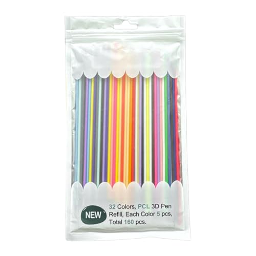 Allayu 110 Stück/Set 3D Druckstift Filament Materialpaket, komplette 3D Drucklösung, 3D Stift Filament Nachfüllungen, Kunststoff, generisch, 160 Stück