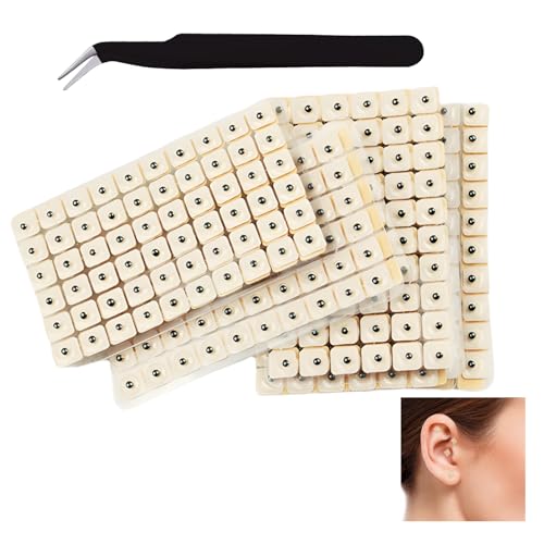 1200 Stück Akupunkturpflaster,Ear Seeds Akupunkturpflaster Mit Pinzette,Ohrakupunktur Sticker,Akupunktur Ohrsamen,Ohrmassage Aufkleber,Zur Akupunktmassage Und Entspannung Der Ohrmuskulatur Verwendet