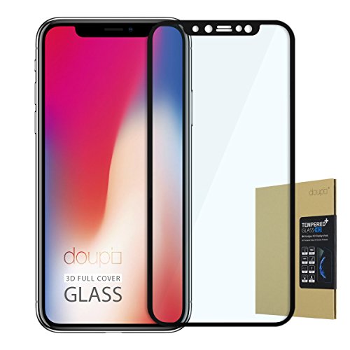 doupi FullCover Panzerfolie für iPhone 11 Pro (2019) / XS/X (5,8 Zoll), Preimium 9H Hartglas HD Panzer Display Schutz Glasfolie, schwarz