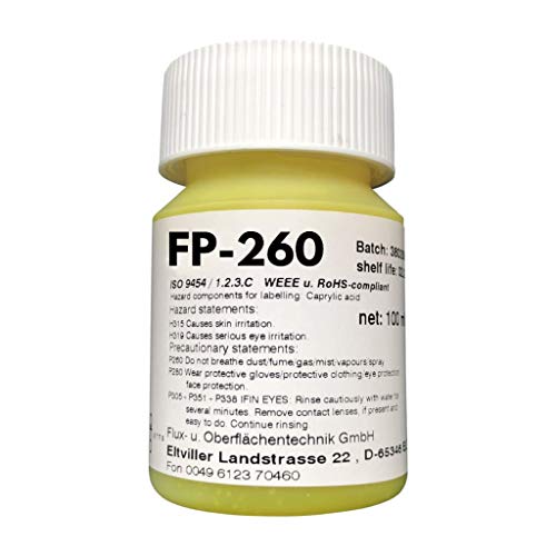 100 ml No-Clean Elektronik-Lötpaste EO-FP-260 -mit halogenfreien Aktivatoren (WEEE/RoHS-konform) Typ 1.2.3.C gem. ISO 9454-, 100 ml in Runddose (kindersicher)