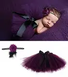 VUCDXOP Neugeborenes Baby Mädchen Rock Tutu Kleidung Trikot Kostüm Foto Prop Outfits Bekleidung Set mit Haarband