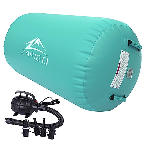 Air Rolle Turnen, Air Roll Aufblasbare Air Barrel Gymnastik Yoga Rolle mit Luftpumpe Tumbling Matten Trainingsmatte Gymnastikmatte Fitnessrolle