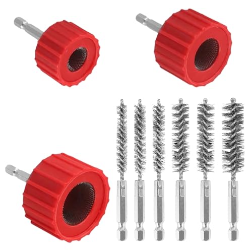 Rohrreiniger aus Kupfer, Robust und Einfach zu Bedienen, Kupferrohr Reiniger, Verbessern sie die Reinigungsleistung, Kupferrohrreiniger, für Rohrreinigung (Rot, Einheitsgröße)