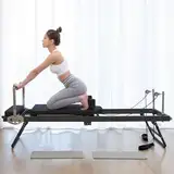 LINTRY Faltbarer Pilates-Reformer, faltbare Pilates-Ausrüstung für Heimtraining, Pilates-Reformer-Maschine für Zuhause und Fitnessstudio, max. Gewicht 150 kg