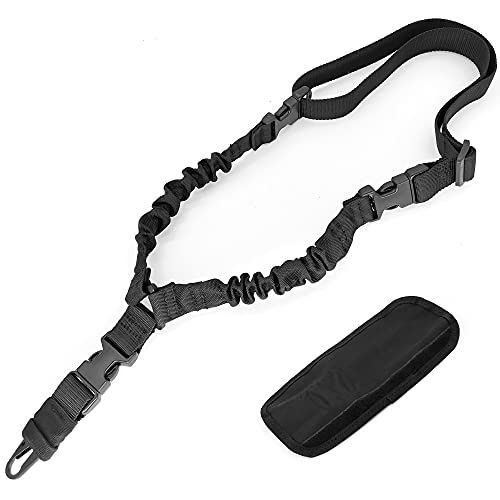 REDAPRIC 1 Punkt sling Riemen für Gewehr einstellbare flexible Schnellspanner ein Punkt Gewehr Riemen langlebig Riemen mit Metallhaken für Outdoor-Sportarten (schwarz)