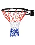 STREETSKILLER Basketballkorb mit Wandhalterung und abnehmbarem Basketballnetz. Standard-Korbgröße mit 45 cm Durchmesser für die Innen- und Außenmontage geeignet, inklusive Montagezubehör