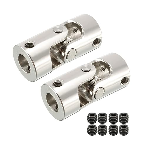 2 stücke Drehbare Universal Joint 6mm Bis 8mm 4mm Bis 10mm Bohrung Durchmesser Lenkgetriebe U joint Koppler Welle Kupplung M3 M4 Gewinde (Size : 5mm to 8mm)