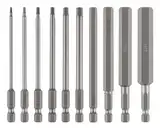 10 Stück Hex Schraubendreher Bit Set Lang 100mm, 1/4" Inbus Bit Set mit Starkem Magnetkopf, S2 Schlagschrauber Bits, Allen key Hex Sechskant H1,5/2/2,5/3/4/5/6/8/10/12mm