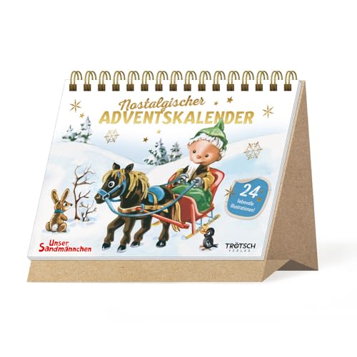 TRÖTSCH - Unser Sandmännchen Nostalgischer Adventskalender zum Aufstellen: Weihnachtskalender Aufstellkalender Advent