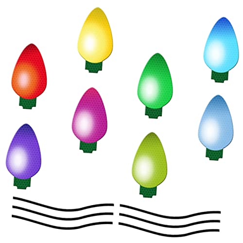 Abaodam 1 Set reflektierende Auto-Magnet-Aufkleber, Glühbirnen-Draht-Designs für Feiertagsdekoration für Oberflächen wie Autos, Kühlschränke, Garagentore, tolles Weihnachten