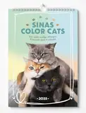 Sinas Color Cats - Ein Jahr voller Pfoten, Flausch und Funkeln: Katzen-Kalender 2025 - Wandkalender A3 mit Spiralbindung - Süße Katzen Bilder und motivierende Sprüche für das ganze Jahr