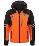 Rock Creek Herren Softshell Jacke Outdoor Jacke Windbreaker Übergangsjacke Anorak Kapuze Regenjacke Winterjacke Herrenjacke Jacket H-285 Orange 2XL