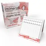 Mineroll Styptic Stick Rasierzubehör (4 Packungen, 80 Stück) stoppt Blutungen für Rasiererkerben und kleinere Schnitte für Männer und Frauen, hygienisch und ideal für Friseure und persönlich