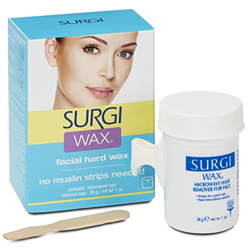 Surgi Wax Gesichts-Hartwachs für Frauen – Wachsen für das ganze Gesicht – Oberlippe, Kinn, Brauen, Wangen und mehr (28 g)