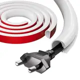 300cm Kabelkanal Weiß Selbstklebend Mini,Flexibler Silikon Halbrund Kabelkanäle,Kabelabdeckung Cable Hider,Kabelschacht zum Verstecken für 1 Kabel zum Verstecken von Stromkabeln zu Hause oder im Büro