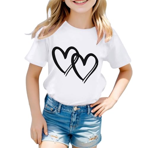Generisch Sommer Tops T-Shirt Mädchen T Shirt Kinder Tshirt Sommer Tops Baumwolle Kurzarm Oberteile Katze Druck Kurzärmelige Sport Top Klamotten Casual Teenager Mädchen Tunika