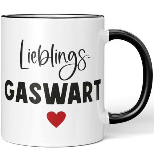 JUNIWORDS Tasse, Lieblings-Gaswart, Schwarz (7749924)