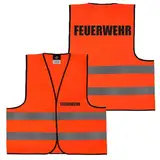 Alsino Warnweste mit Aufdruck - 5er 10er Sets Sicherheitsweste Feuerwehr Sicherheit Personal Rücken/Front- Druck - Gelb Orange M/XL/XXL/5XL, Farbe wählen:1 Stück - orange, Größe wählen:XXL