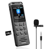 144GB Diktiergerät Digital 70 Std Aufnahmegerät, Volorful 1,44" Farbbildschirm Voice Audio Recorder, MP3 Player, USB-C Diktiergeräte mit Spracherkennung/Wiedergabe für Meeting Interview Vortrag