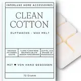 Interluxe Duftmelt Wachsmelt Clean Cotton angenehm duftend Waxmelt 100% pflanzlich Duftwachswürfel für Duftlampe Wachs mit Duftöl Indoor Melts Duftwachs für Aromalampe