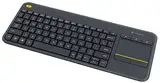 Logitech K400 Plus Kabellose Touch-TV-Tastatur mit integriertem Touchpad, Skandinavisches QWERTY-Layout - Schwarz