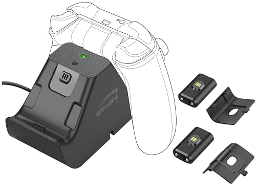 Speedlink JAZZ USB Charger - Ladegerät und Akkupack für bis zu 2 Controller der Xbox Series X/S und Xbox One, schwarz